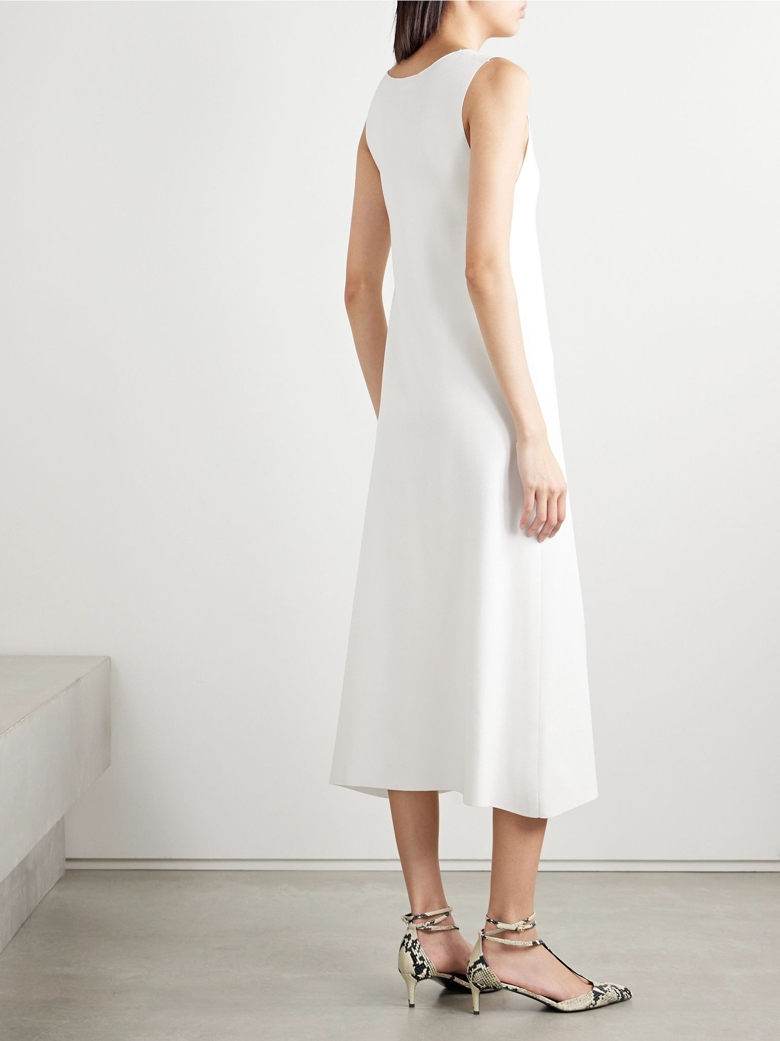 Keran stretch-knit midi dress White - 3