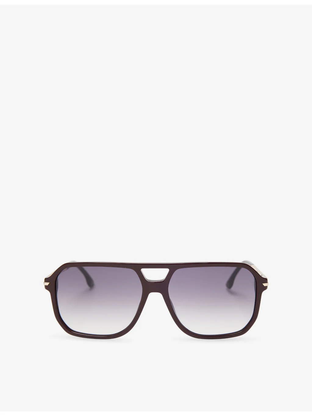 Square-Frame Double-Bridge Acetate Sunglasses - 1