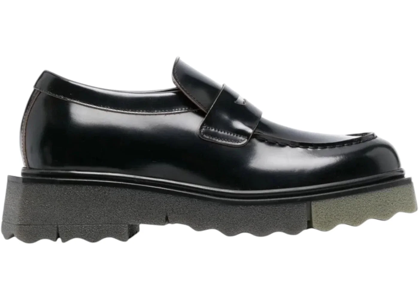 OFF-WHITE Leather Sponge Loafer Black - 1