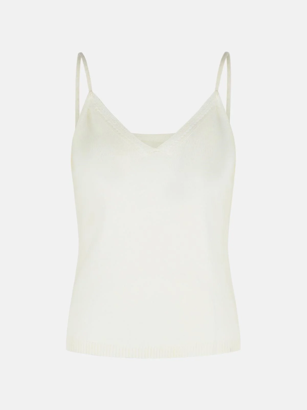 'NALA' CREAM CASHMERE TANK TOP - 1
