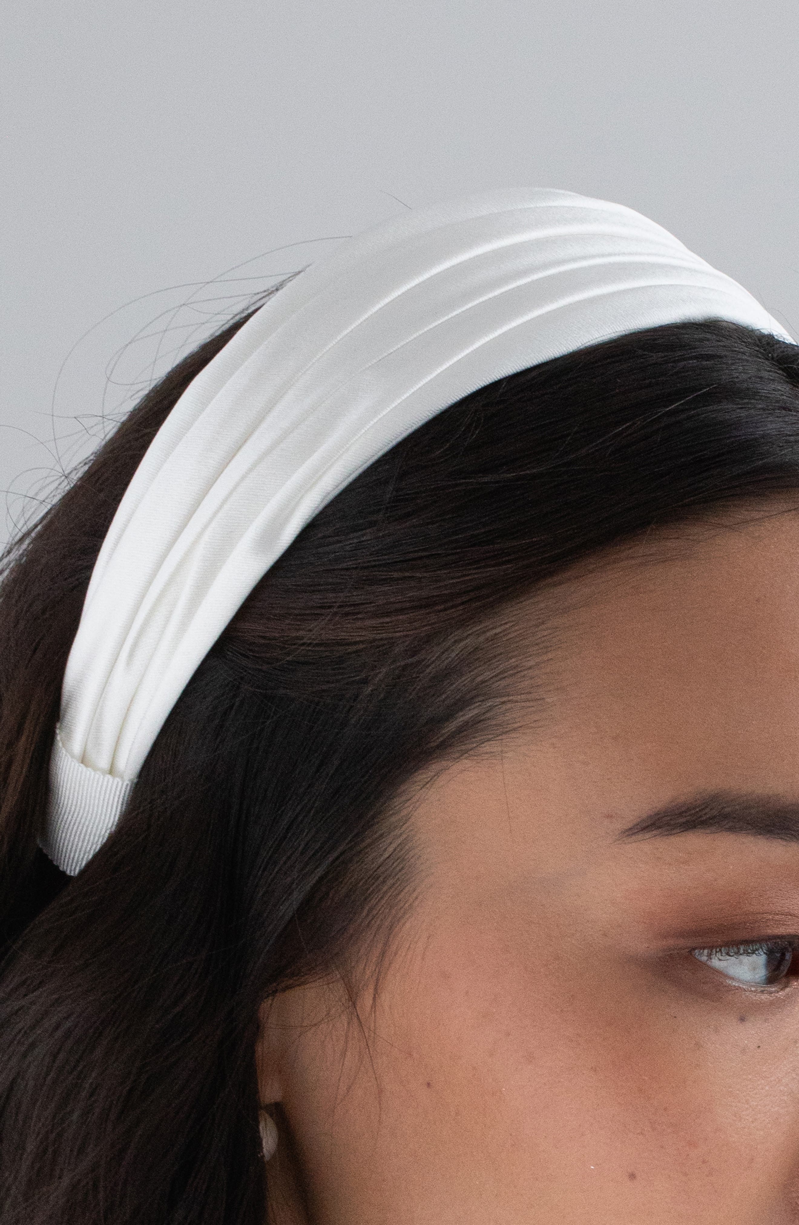 Jennifer Behr Natasha Ruched Satin Headband in Cream at Nordstrom - 2