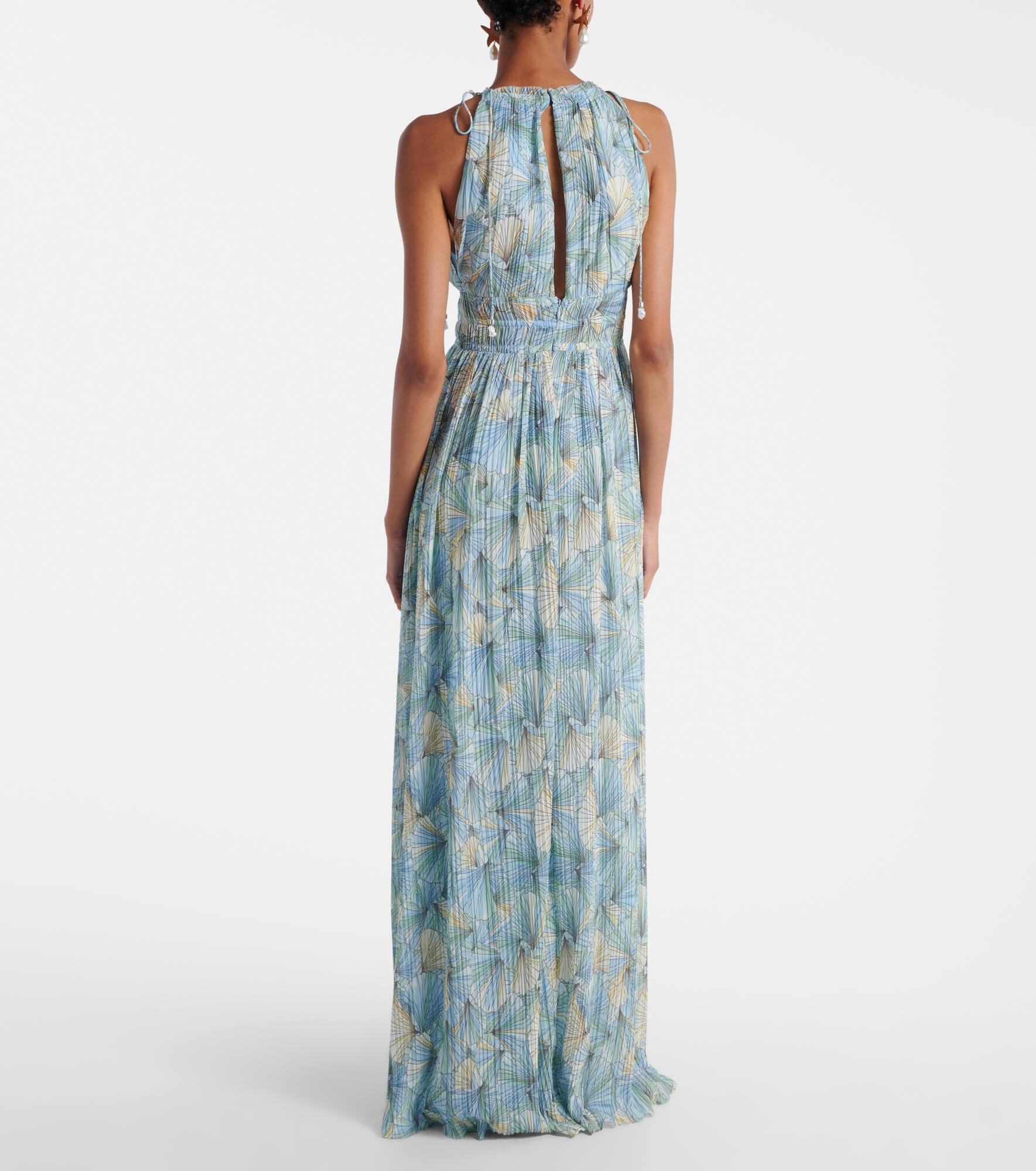 Yardley floral pleated chiffon gown - 3