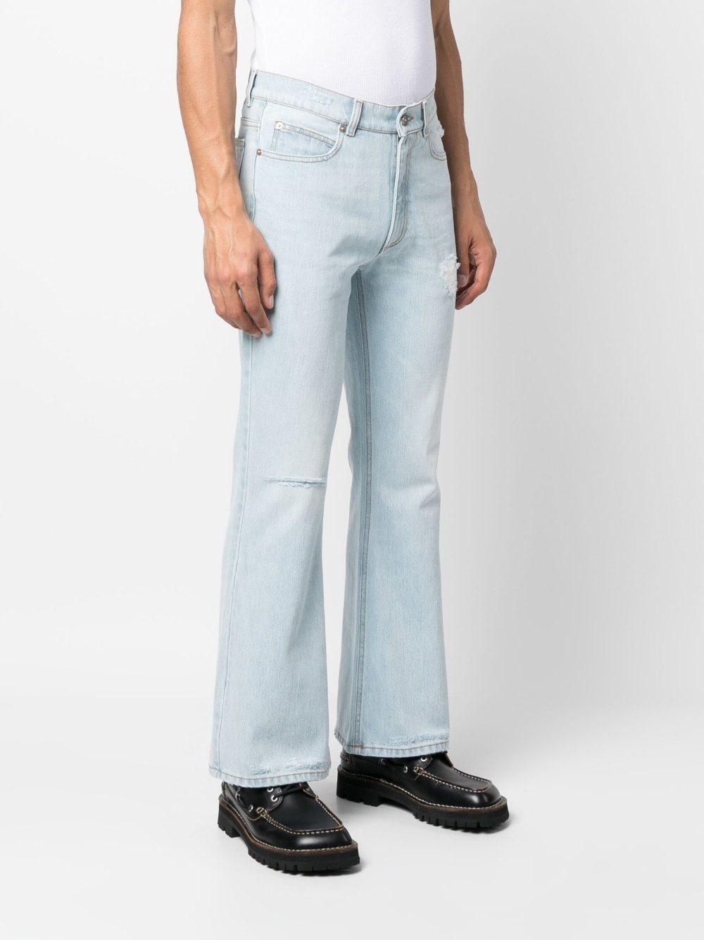 flared-leg denim jeans - 4