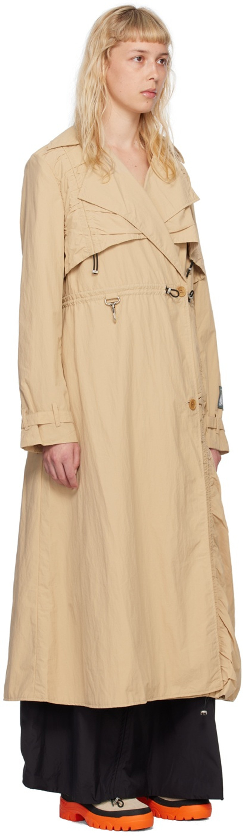 REESE COOPER® Tan Cinched Trench Coat outlook