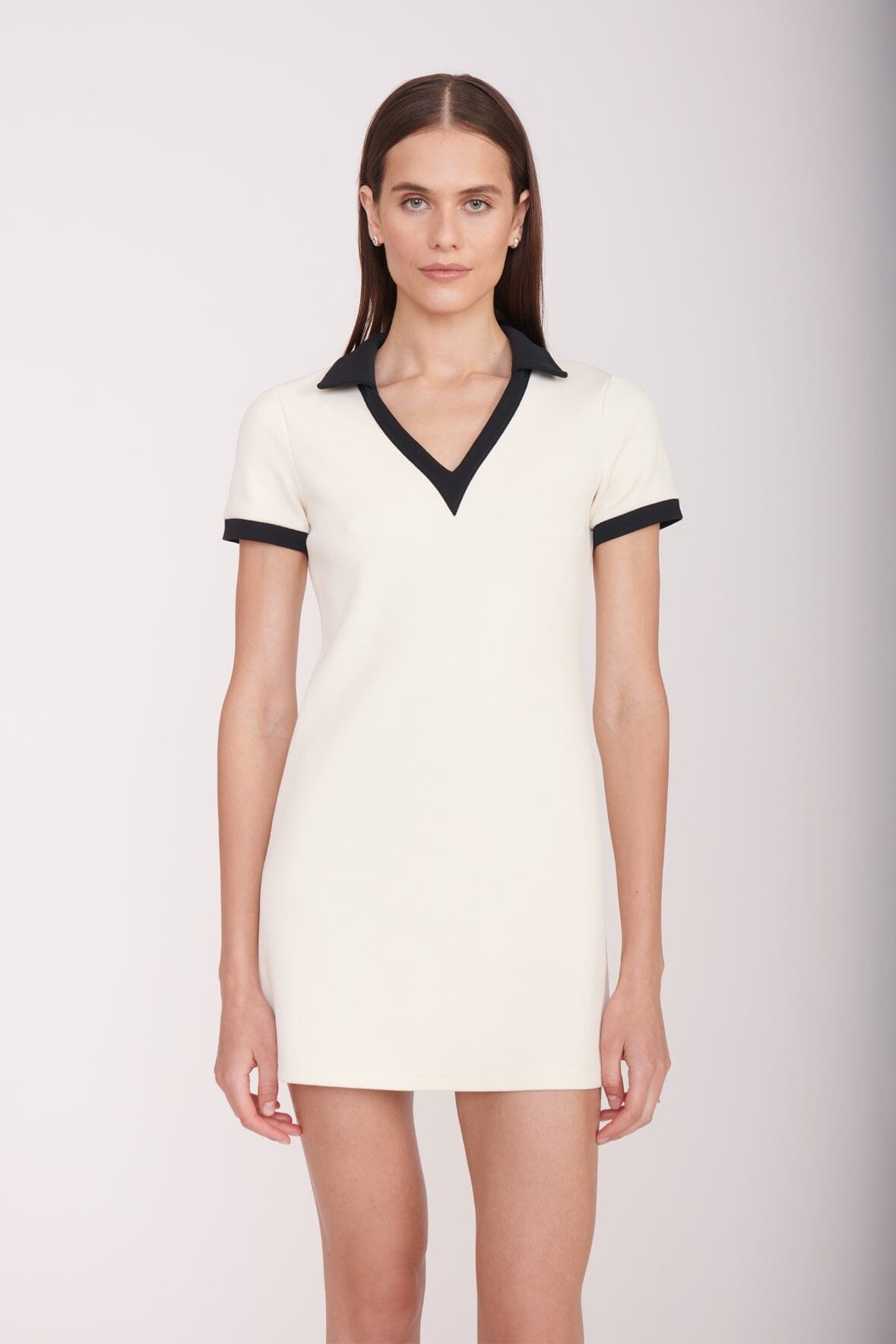 STAUD VOLLEY DRESS IVORY BLACK - 5