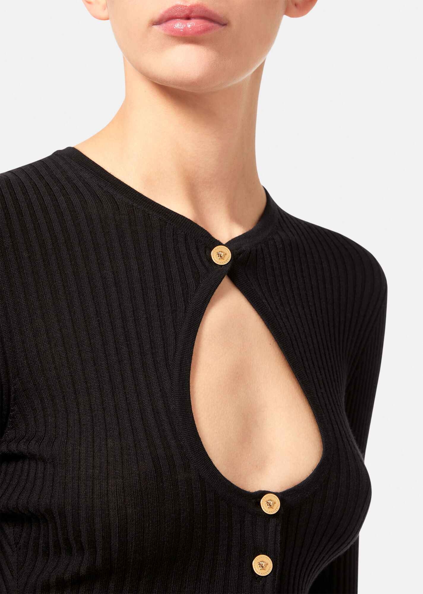 Medusa Cutout Wool Cardigan - 5