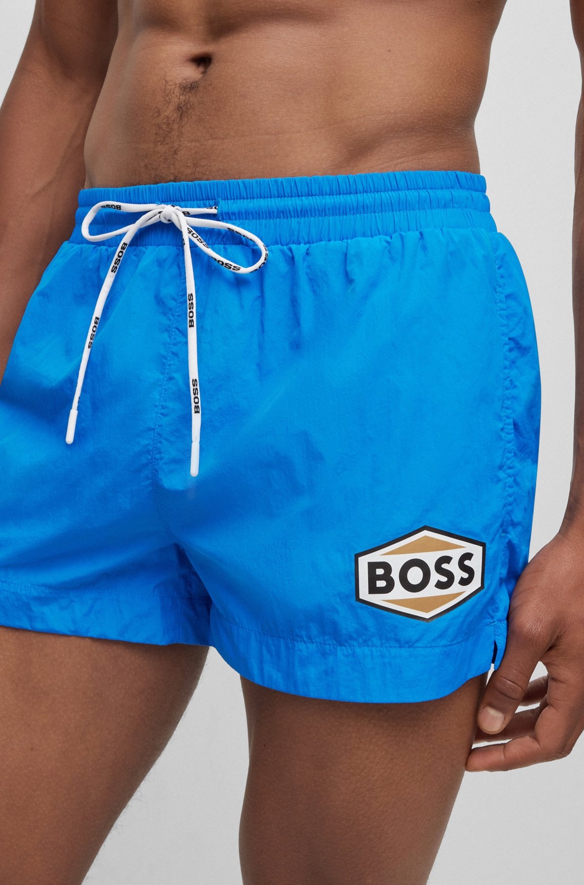 QUICK-DRYING SWIM SHORTS WITH LOGO DETAILS - 3