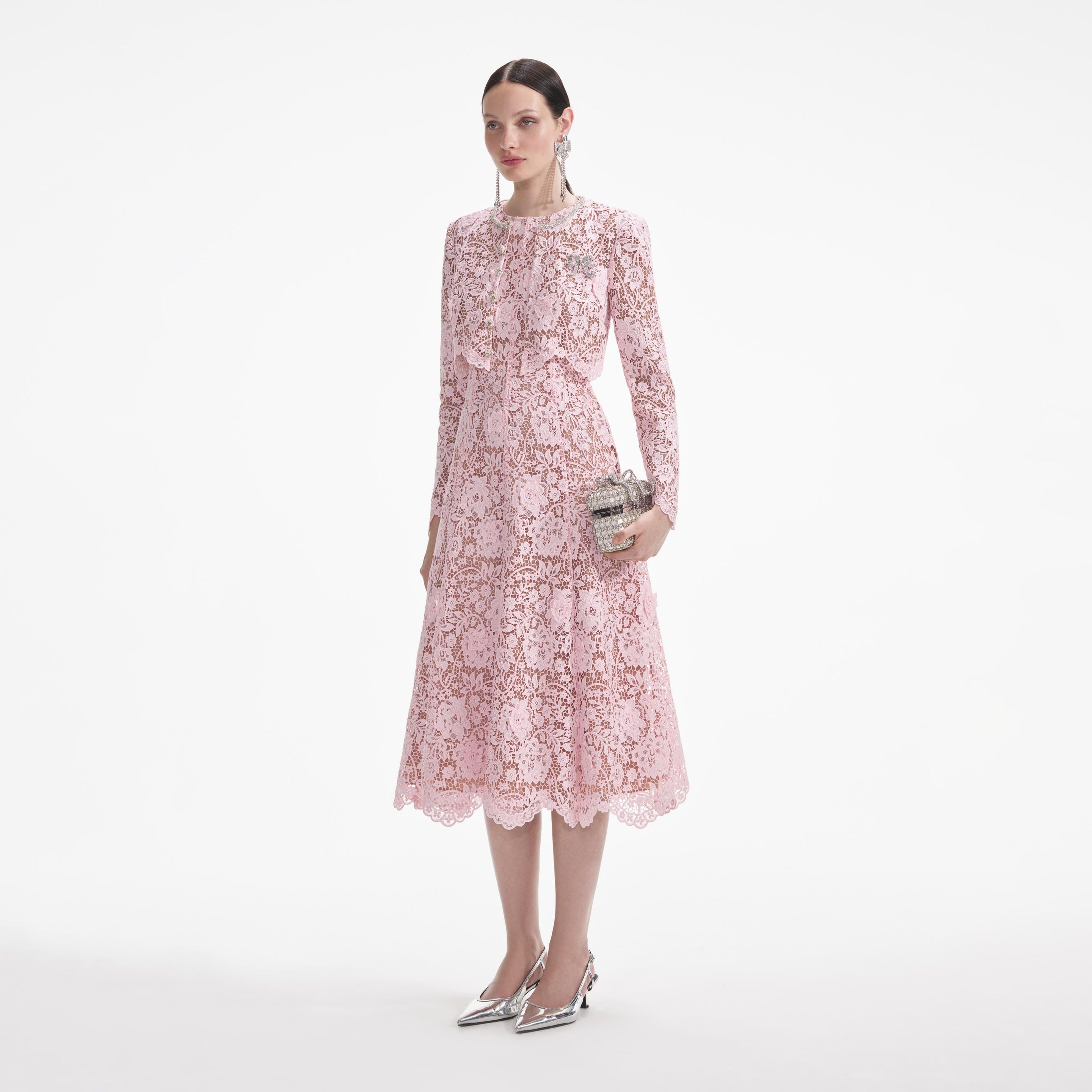 Pink Flower Lace Jacket - 2