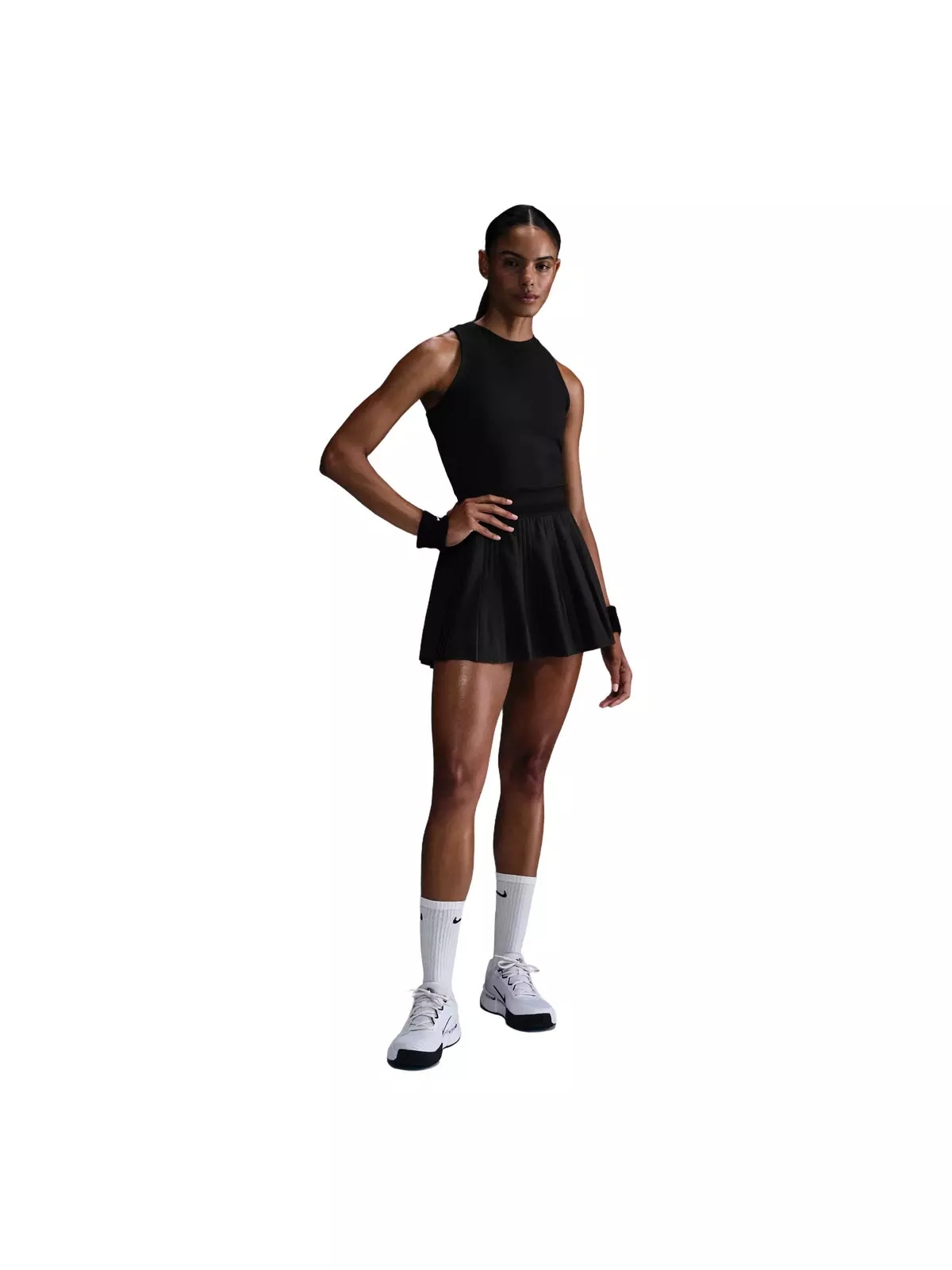 Women's Court Advantage Dri-FIT Pleated Tennis Skirt -Black - 3