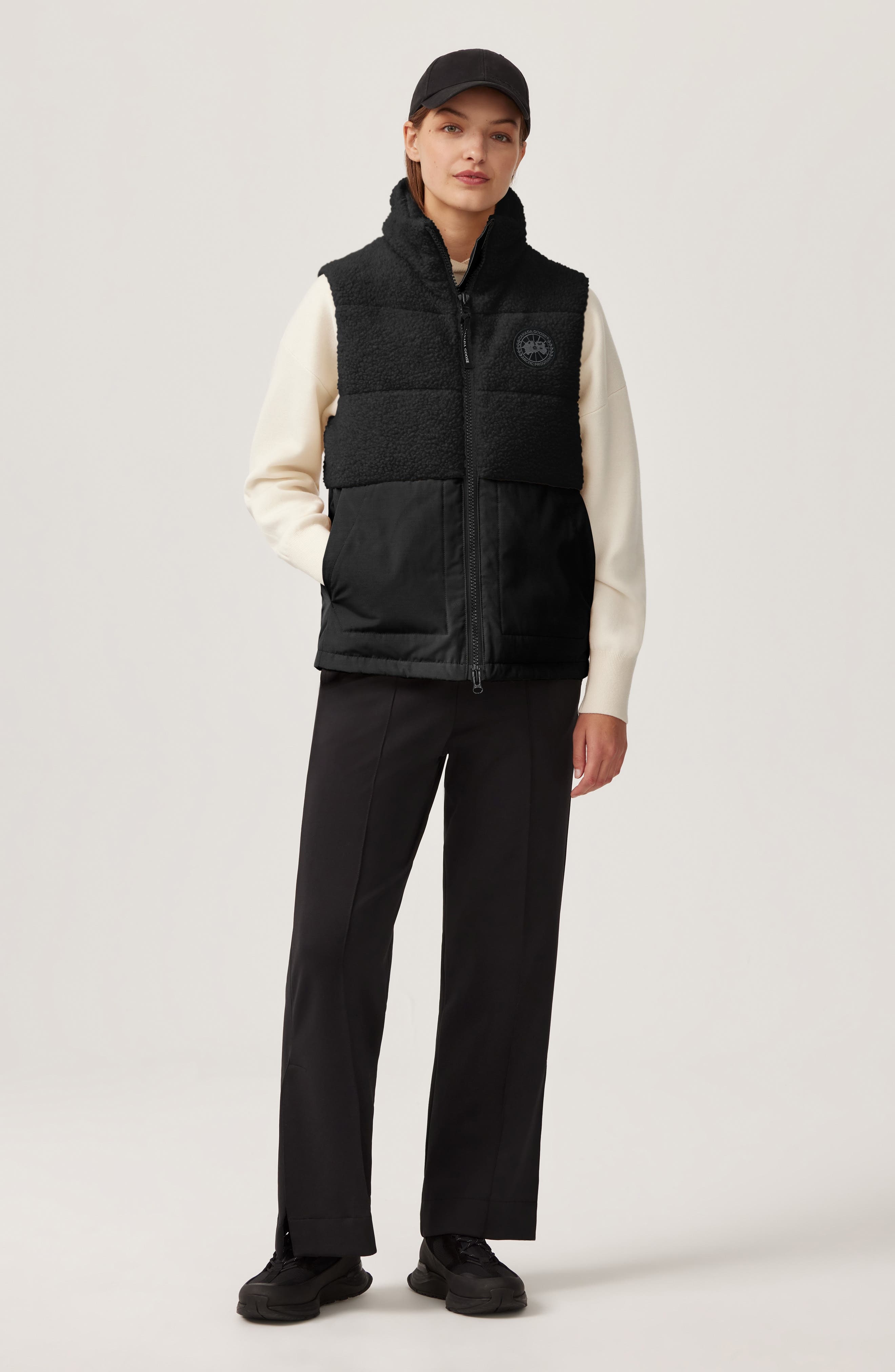 Canada Goose Elora Mixed Media 650 Fill Power Down Vest in Black at Nordstrom - 4
