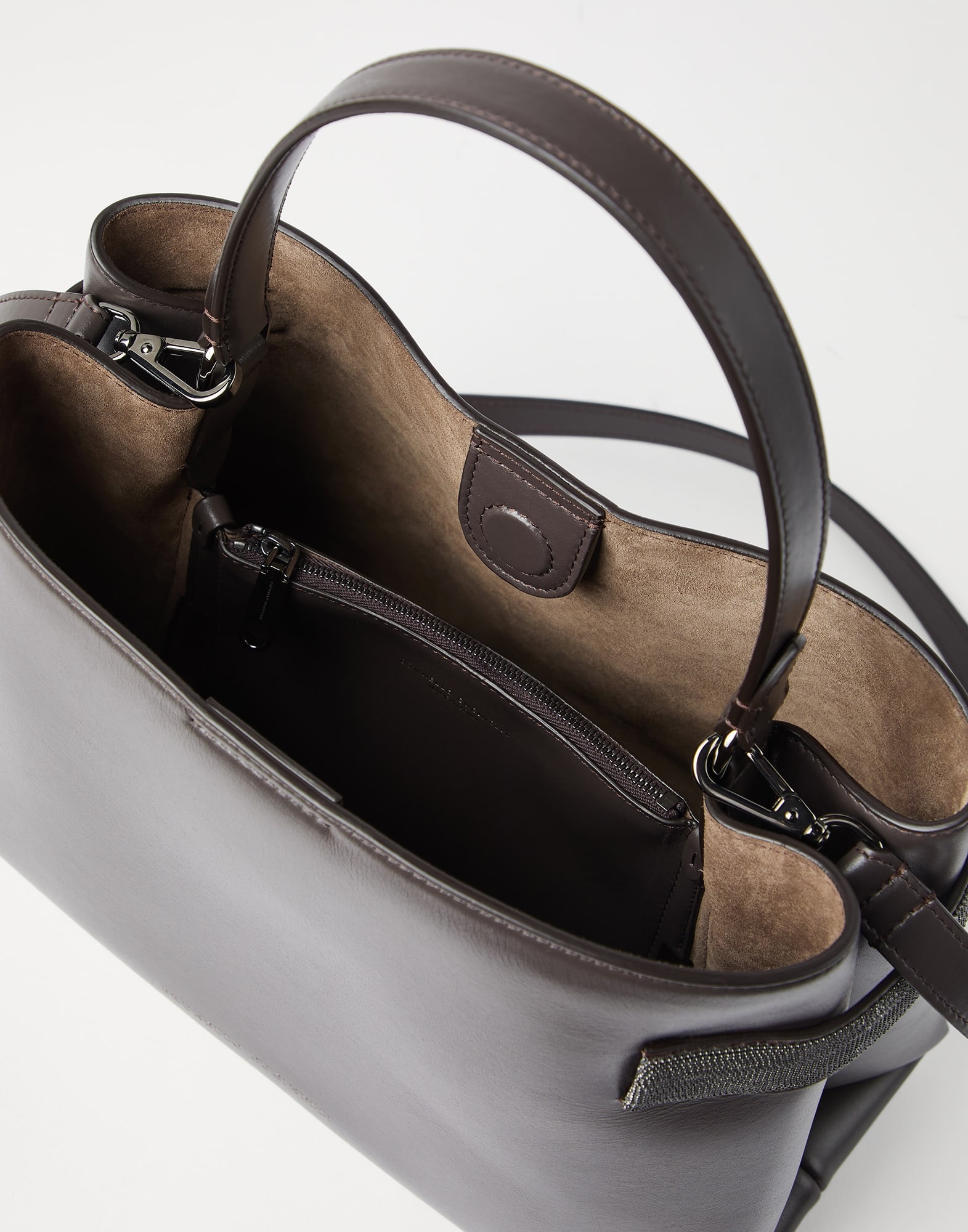 Essence top-handle bag in calfskin with precious bands - 5