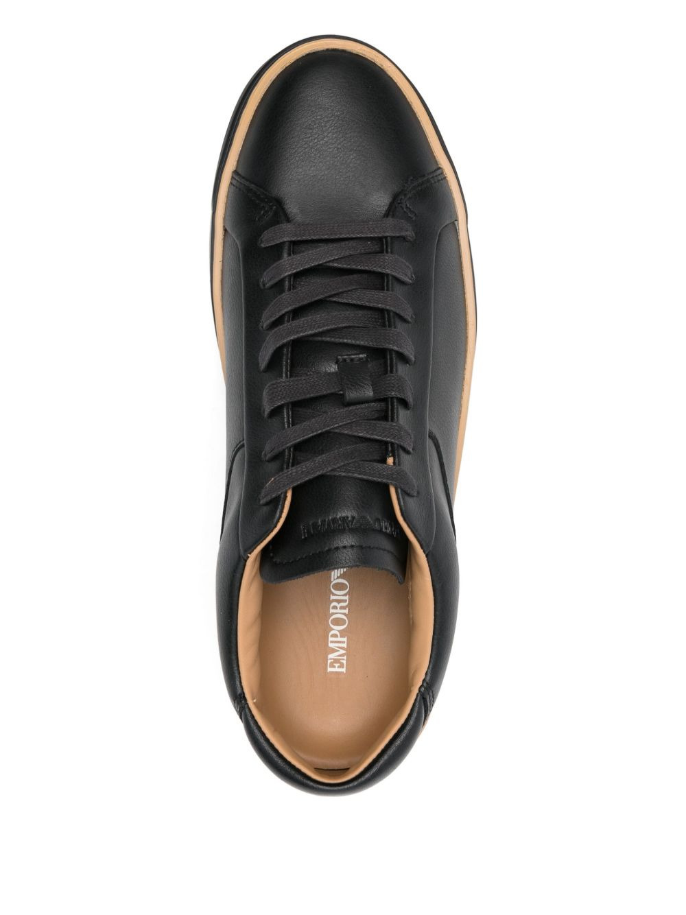 leather lace-up sneakers - 4