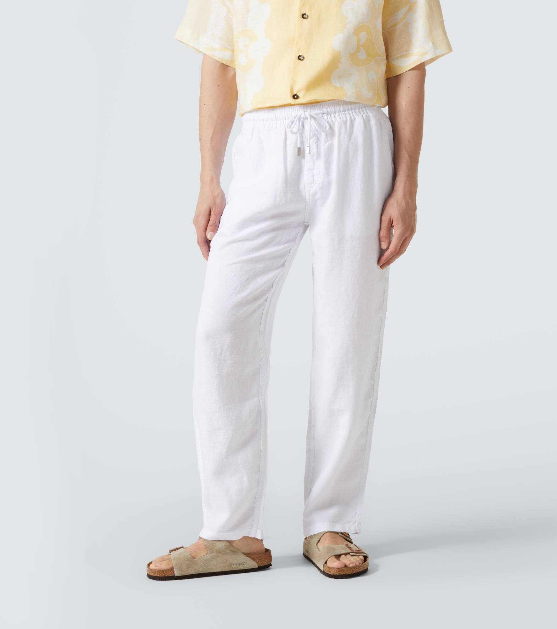 Linen drawstring pants - 3