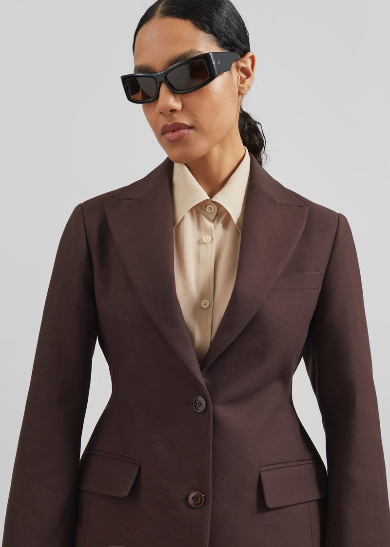 Colette Hourglass Blazer - Dark Brown 5