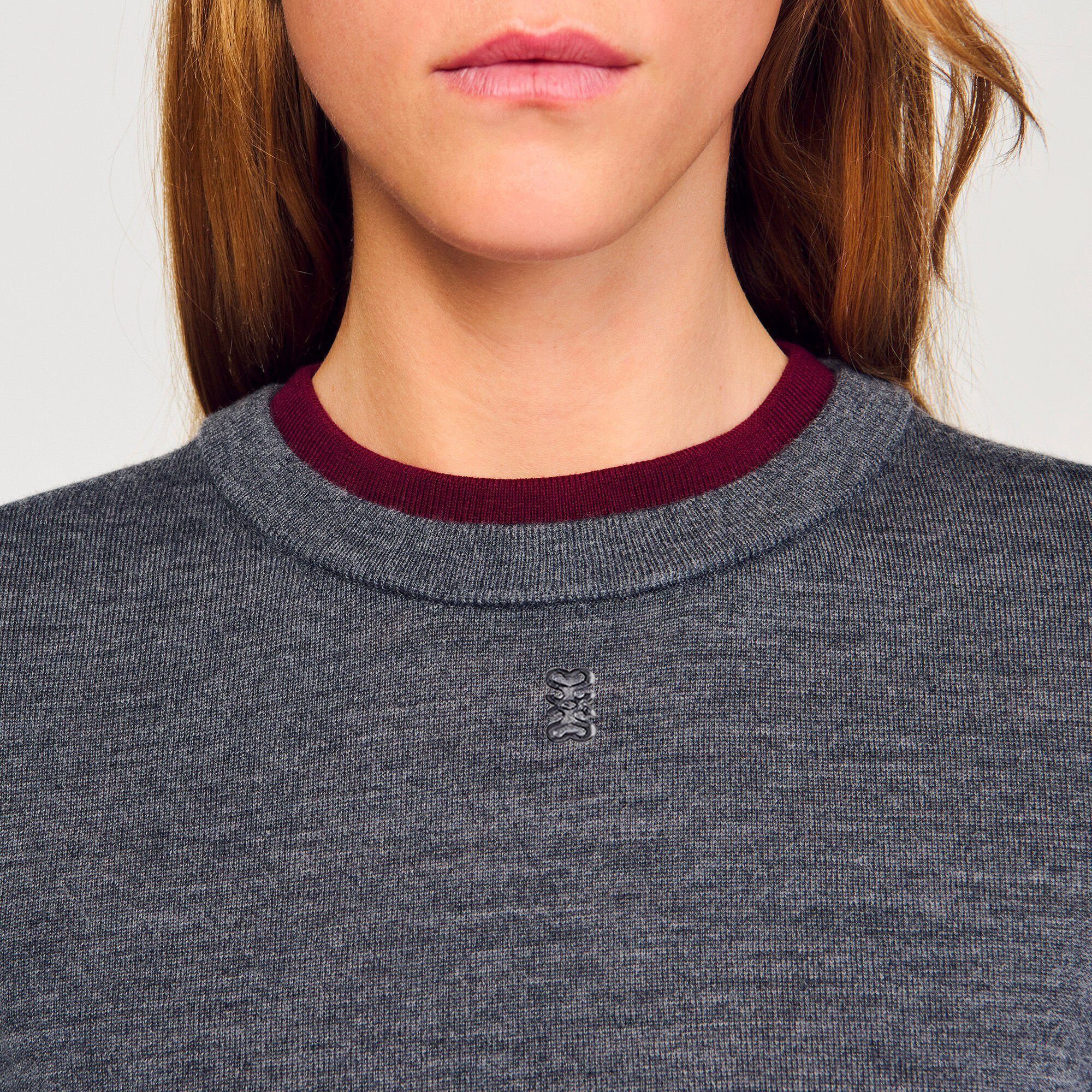 TWO-TONE CROPPED SWEATER - 3