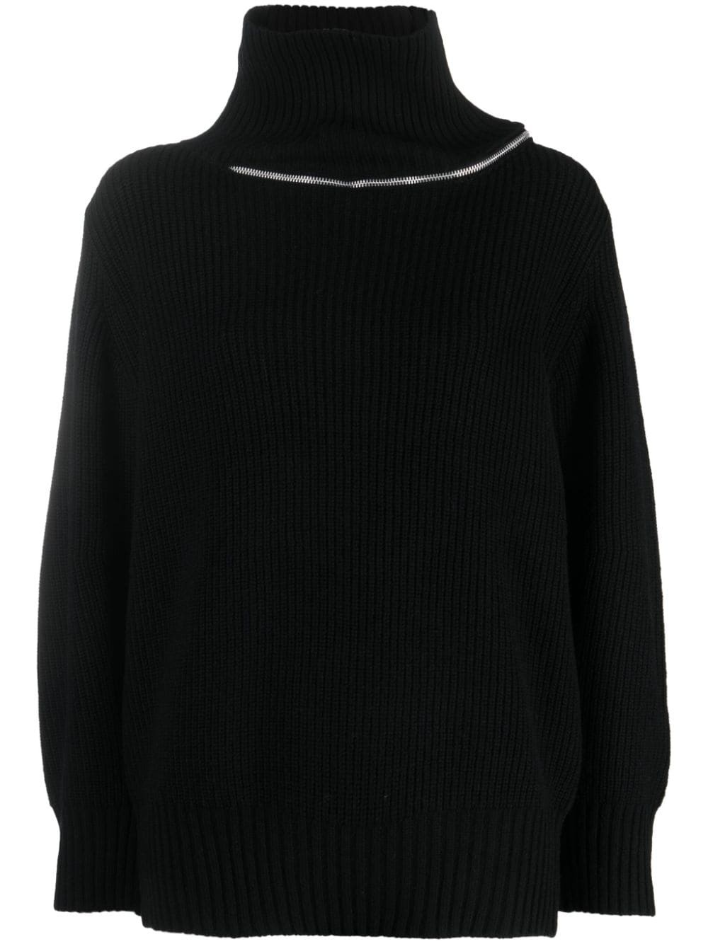 zip-detail wool jumper - 1