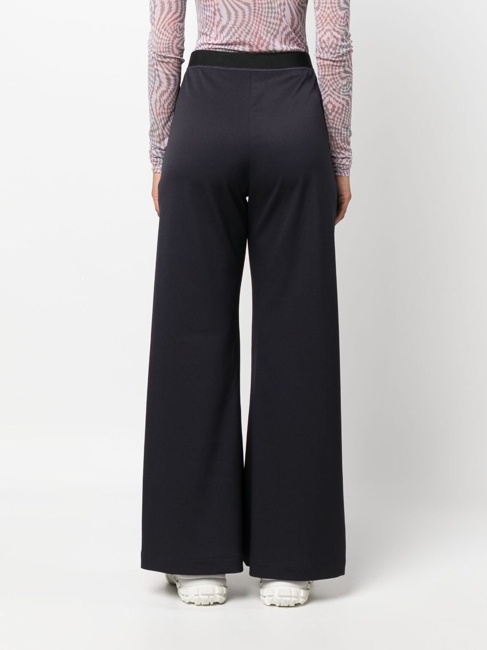 seam-detail cotton flared trousers - 4