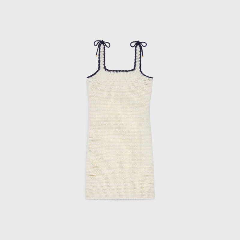CELINE triomphe mini dress in crocheted cotton outlook