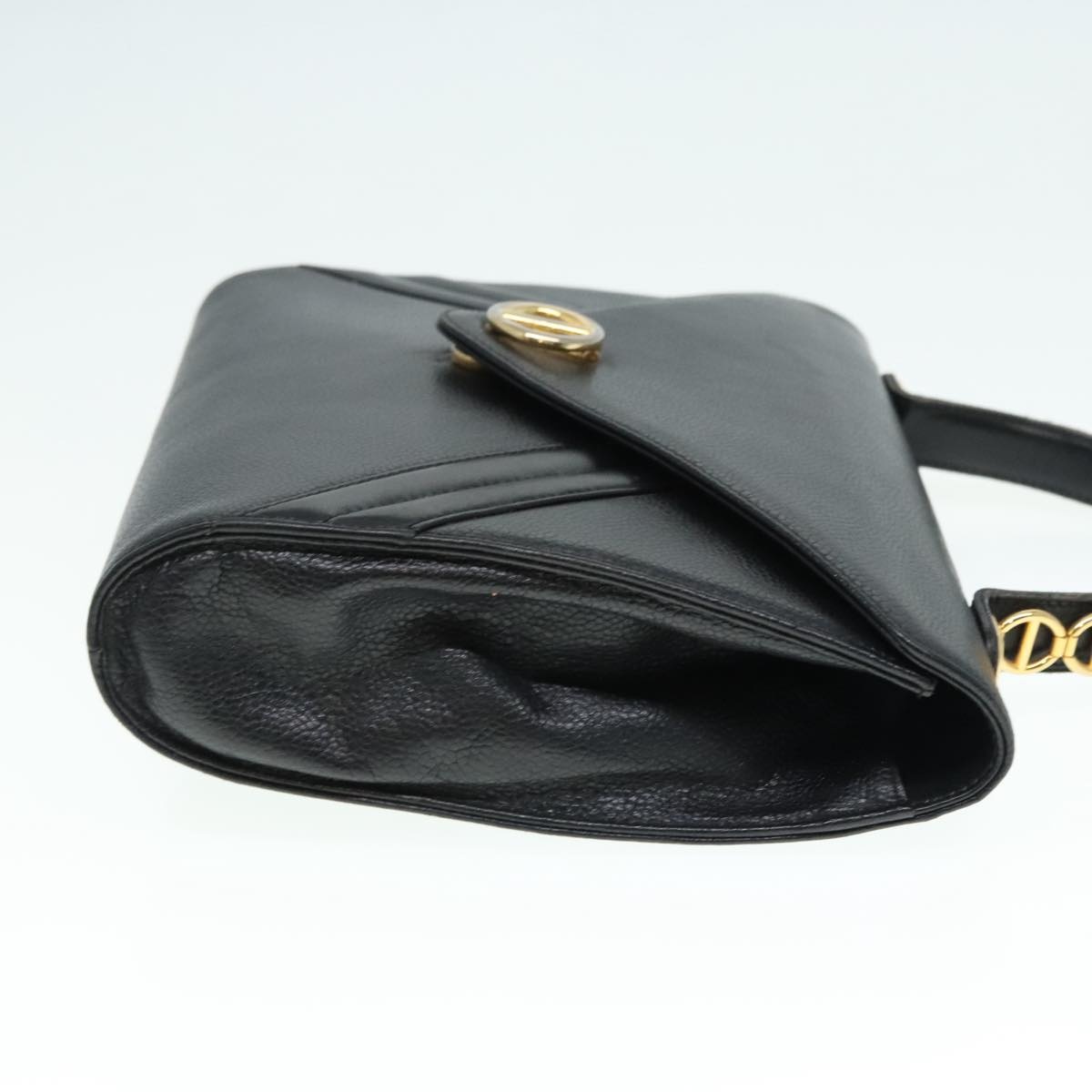 DIOR Hand Bag Leather Black Gold - 4