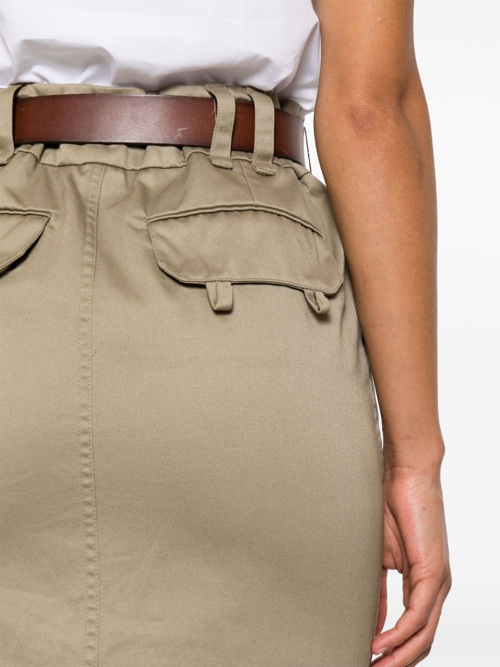 belted gabardine pencil skirt - 5