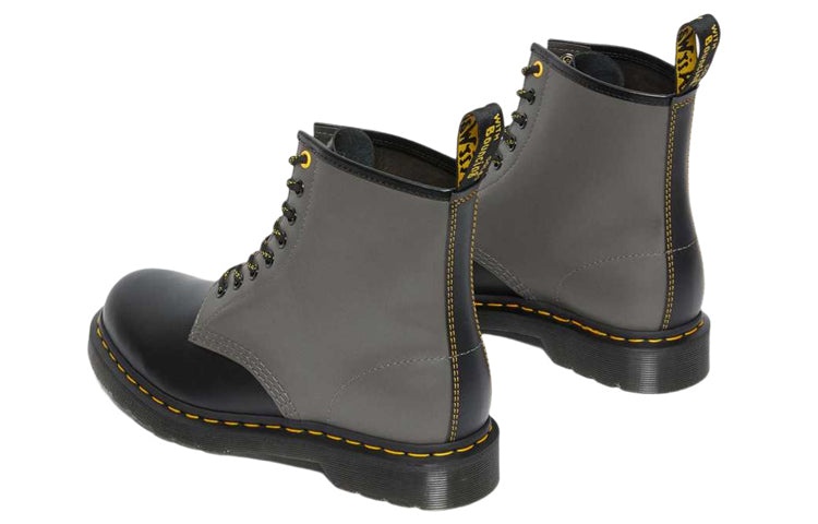 Dr. Martens 1460 Smooth Clash Leather Lace Up Boots 'Grey Black' 27538001 - 3