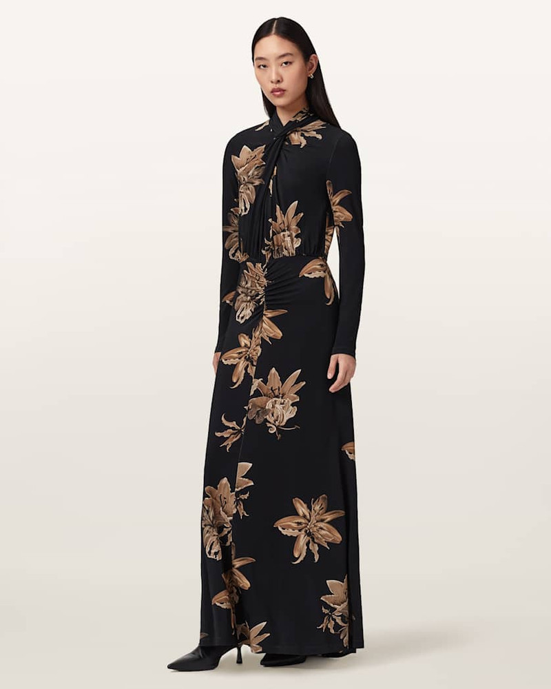 MINA FLORAL A-LINE MAXI DRESS 4