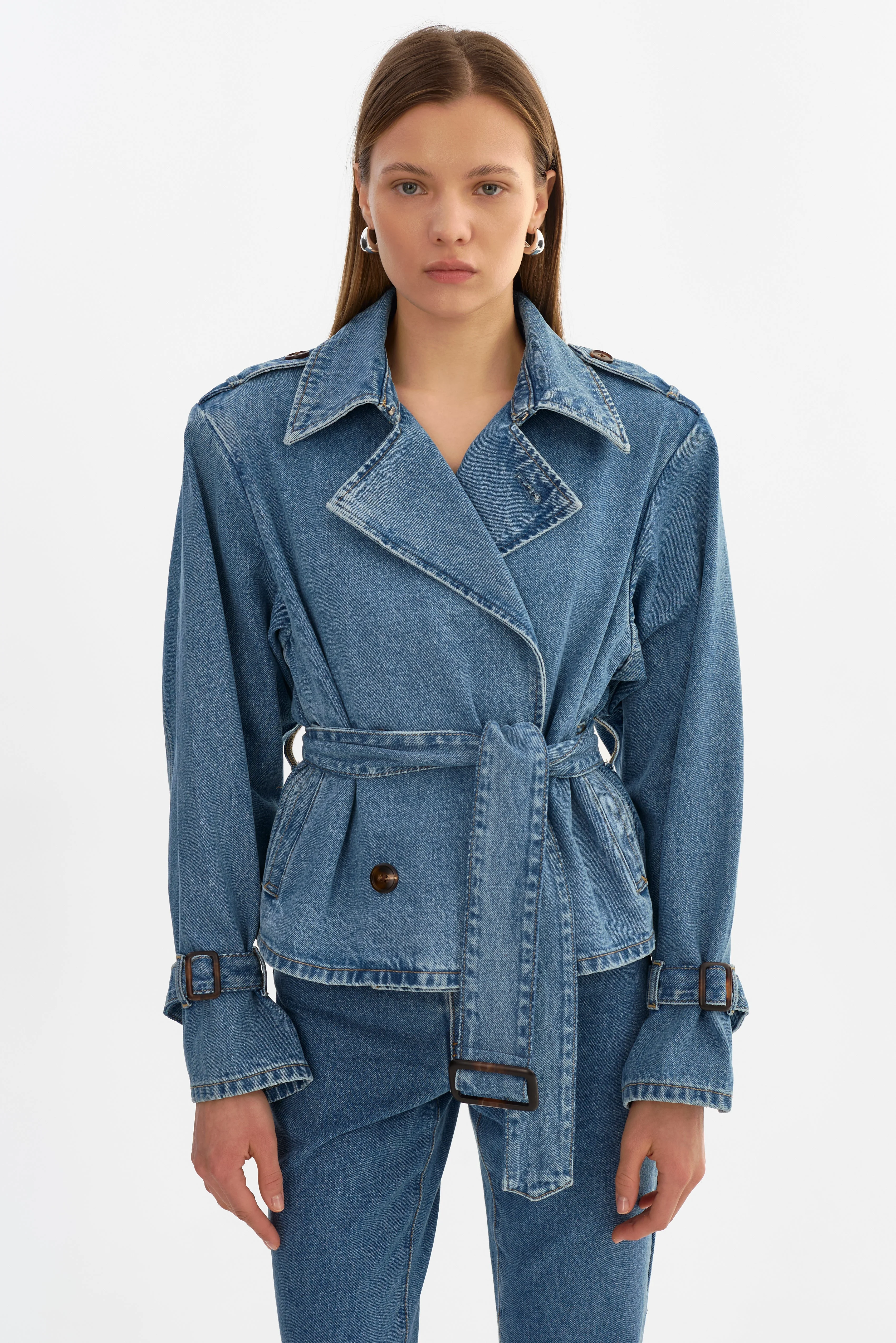 DHANA D | Denim Trench Jacket - 1