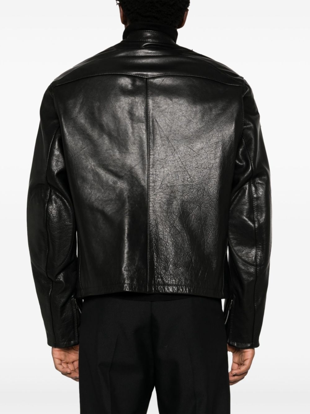 Vanson star-patch leather jacket - 4