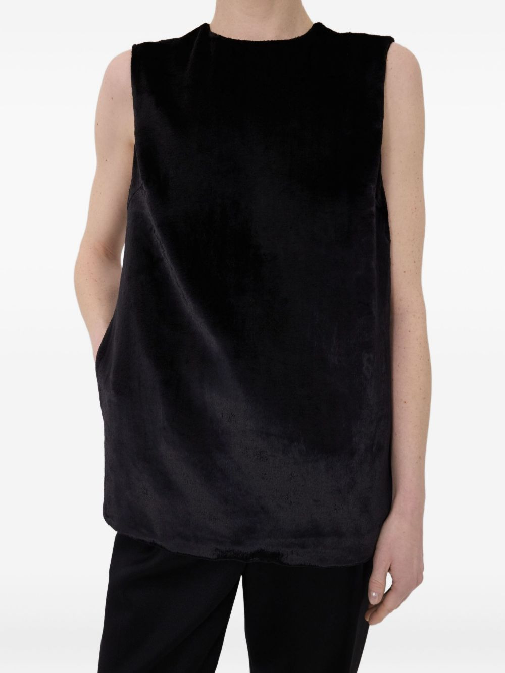 silk velvet sleeveless top - 5
