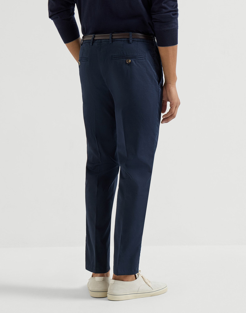 Brunello Cucinelli Garment-dyed Italian fit trousers in American Pima comfort cotton gabardine outlook