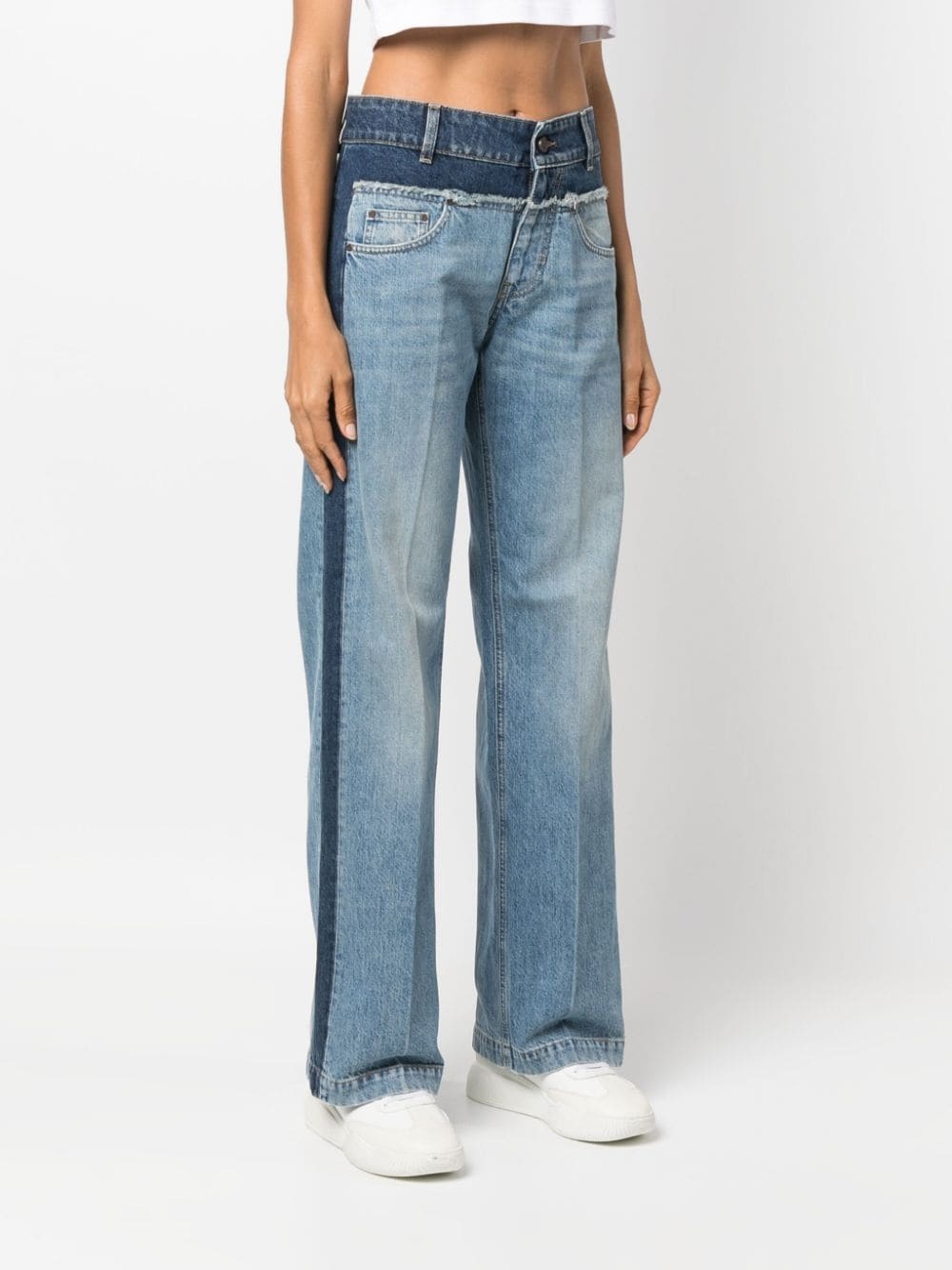 panelled straight-leg jeans - 3