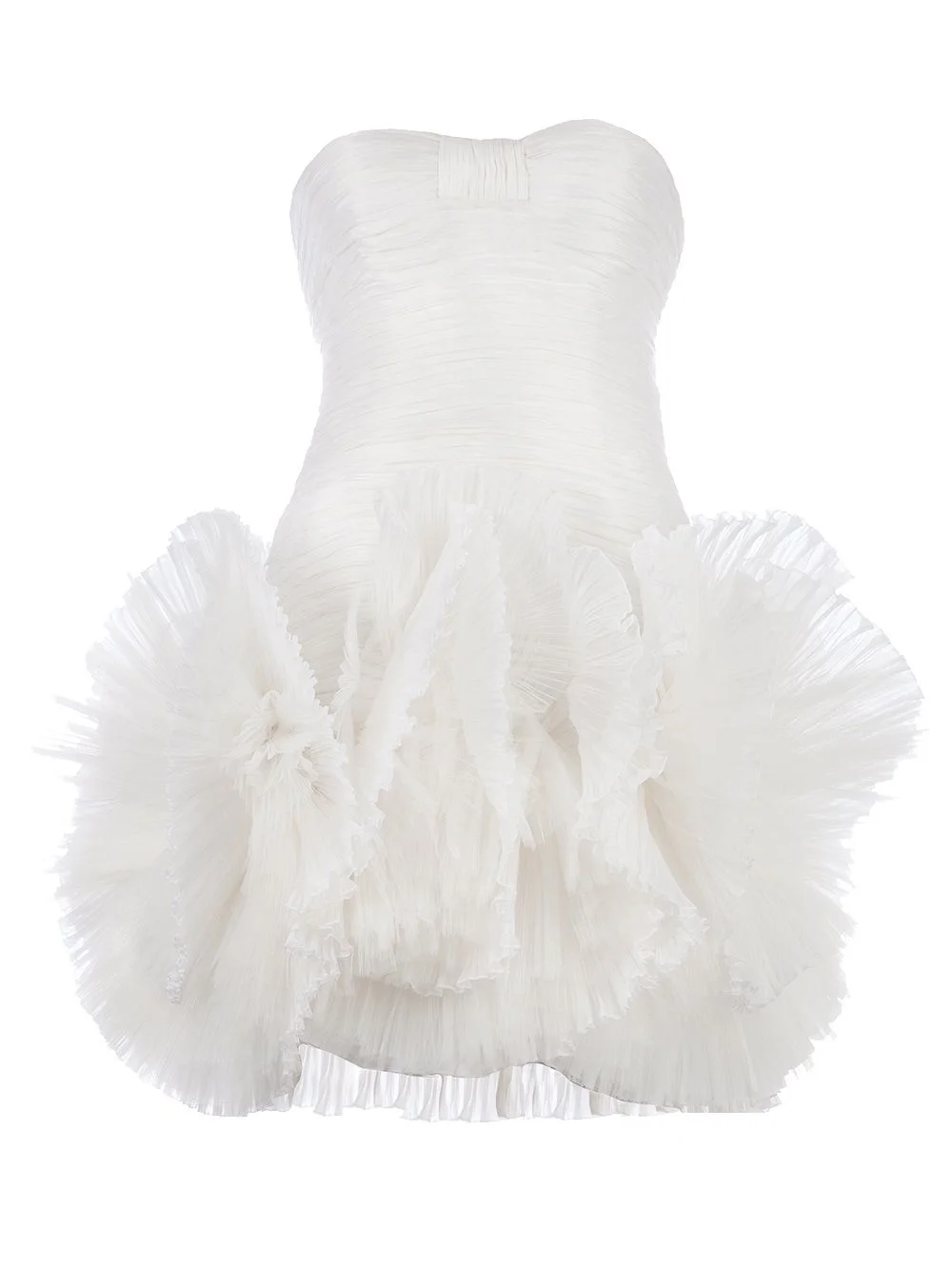 pleated strapless mini dress - 1