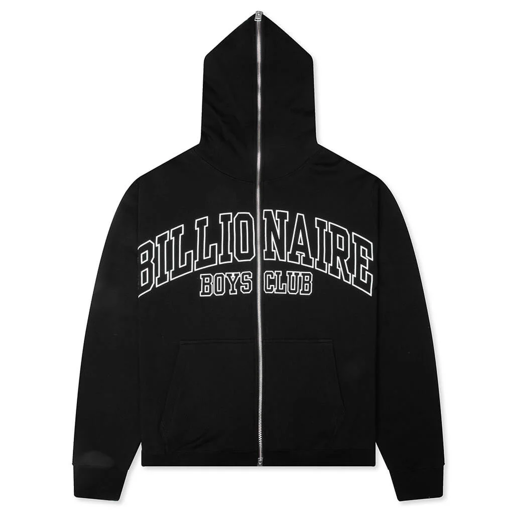 ZIP CLUB HOODIE - BLACK - 1