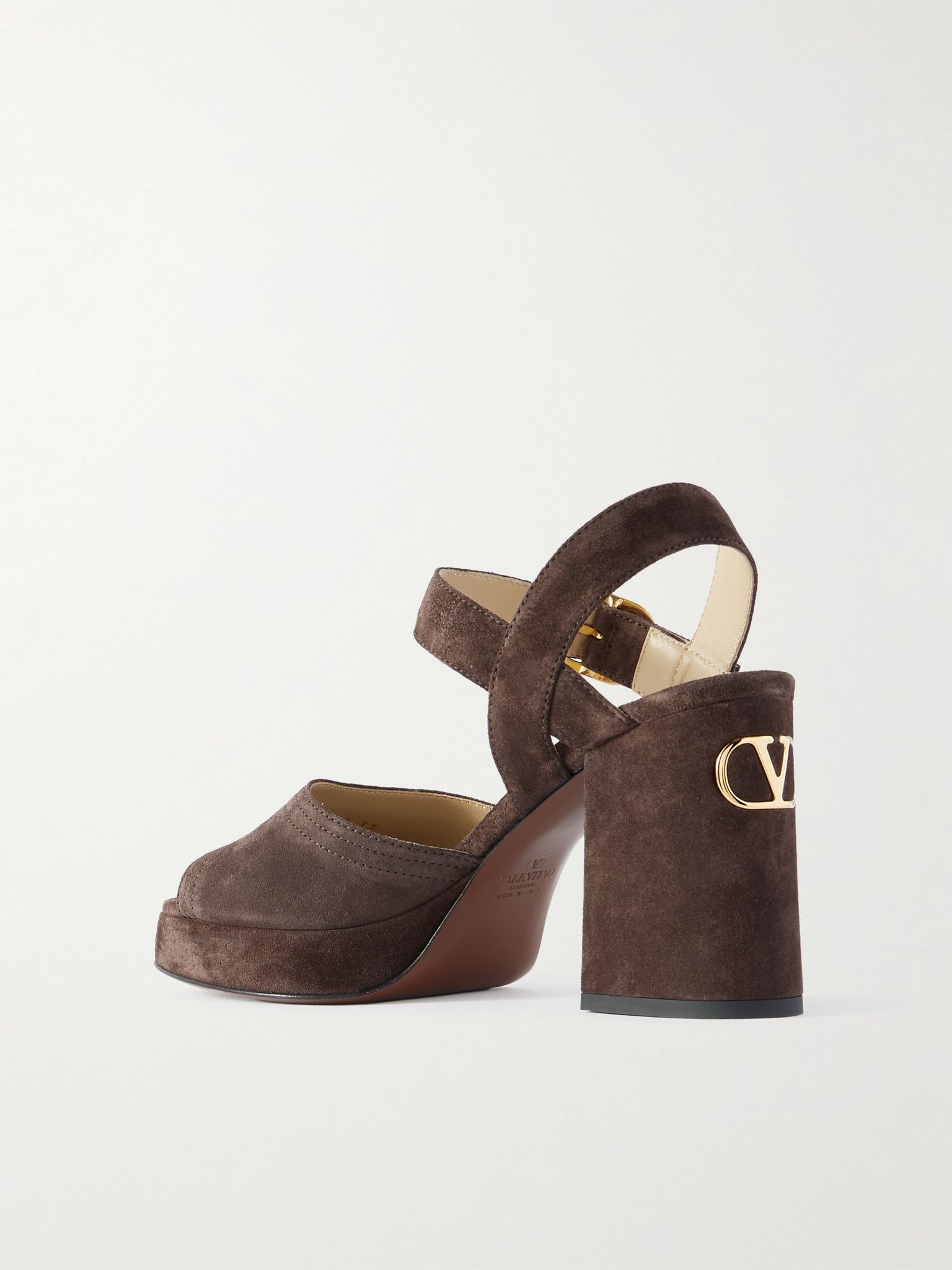 VLogo 95 suede platform sandals Chocolate - 3