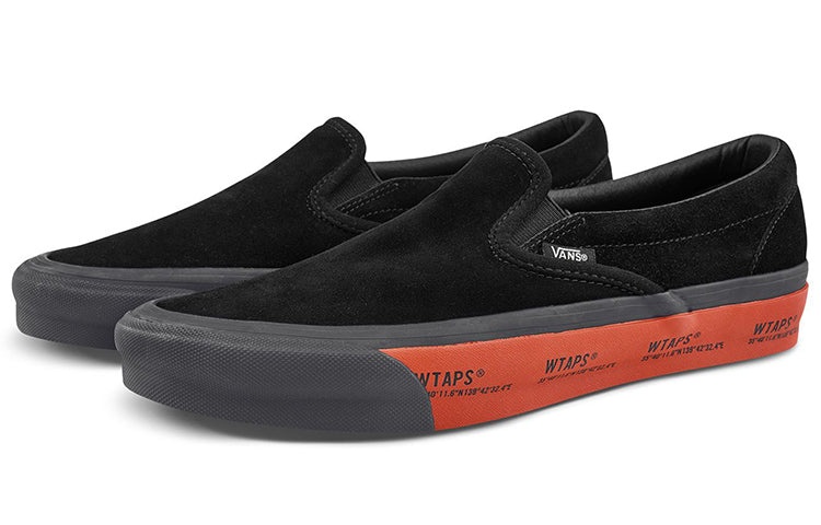 Vans WTAPS x Og Classic Slip-On Lx 'Black Red' VN0A45JK20E - 3