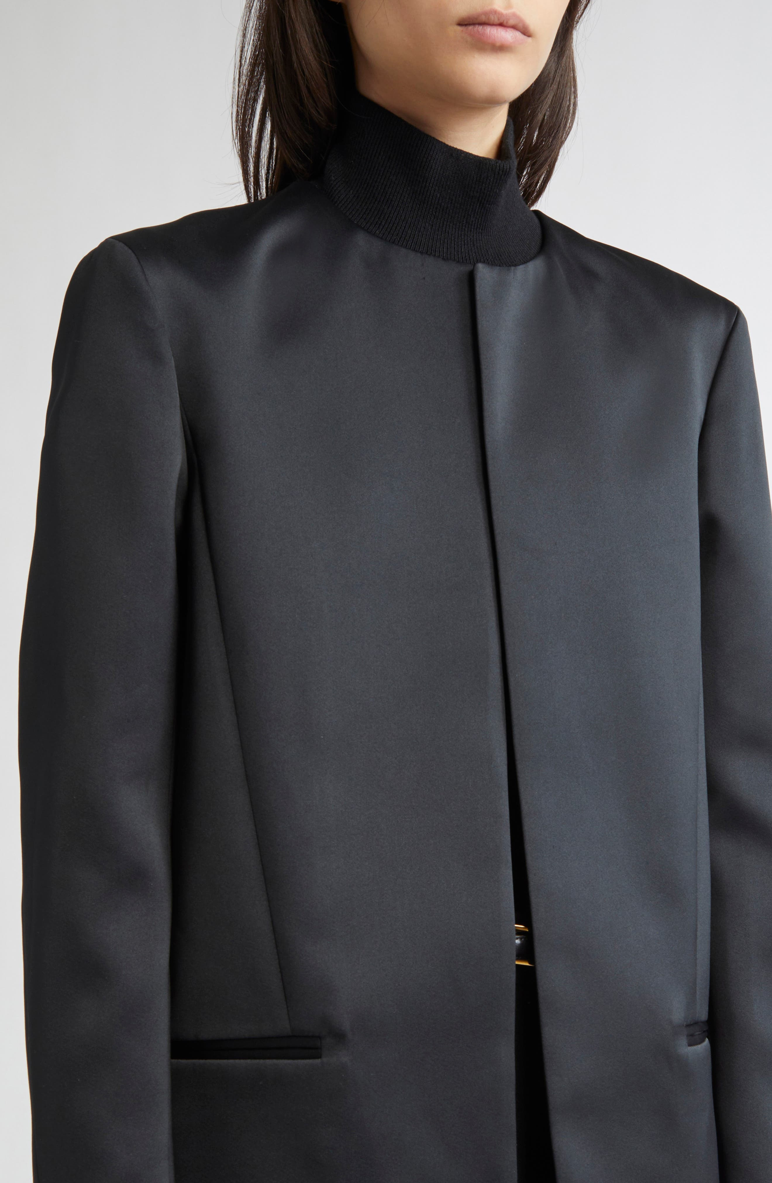 TOTEME Satin Dinner Jacket in Black at Nordstrom - 5