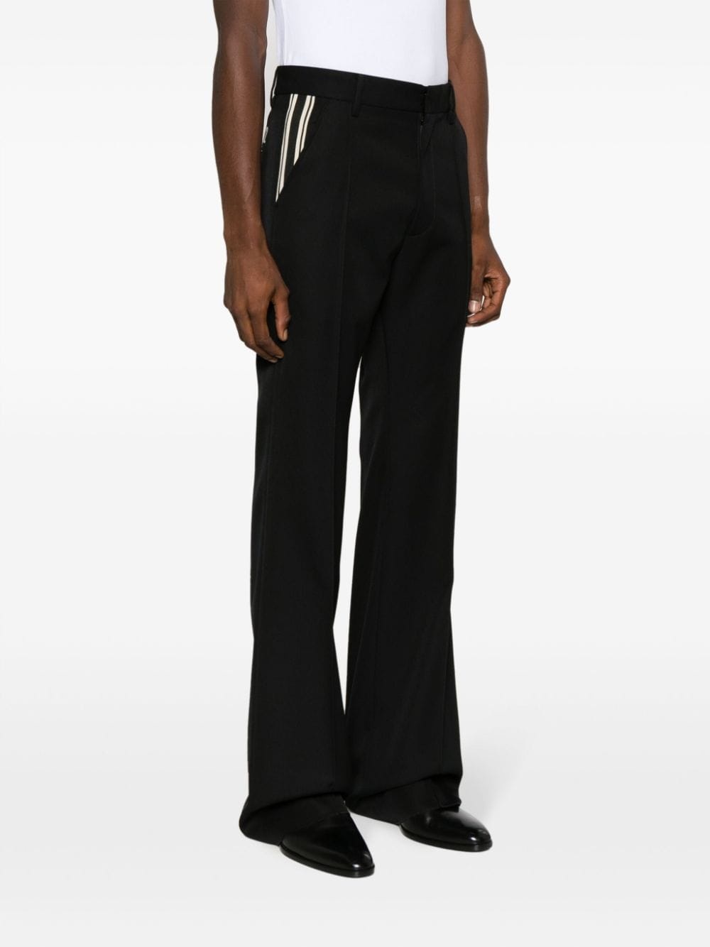 logo-embroidered tailored trousers - 3