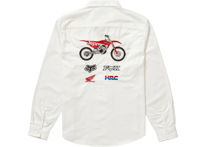 Supreme Supreme Honda Fox Racing Work Shirt OffWhite outlook