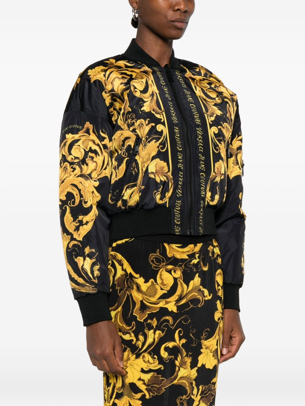 baroque-print bomber jacket - 3