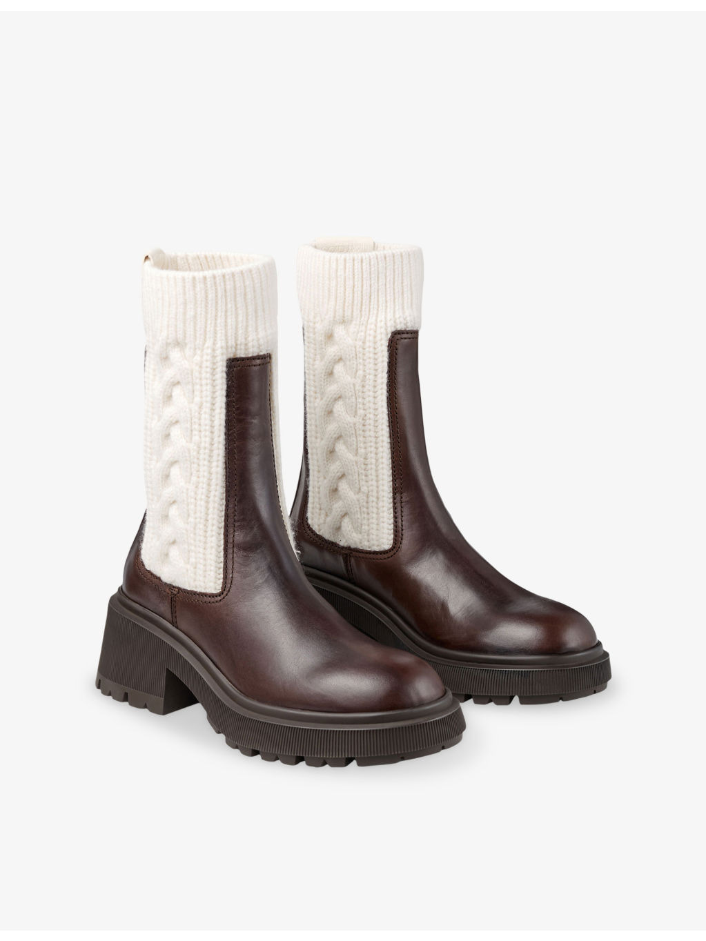 Tamia Knitted And Leather Ankle Boots - 2