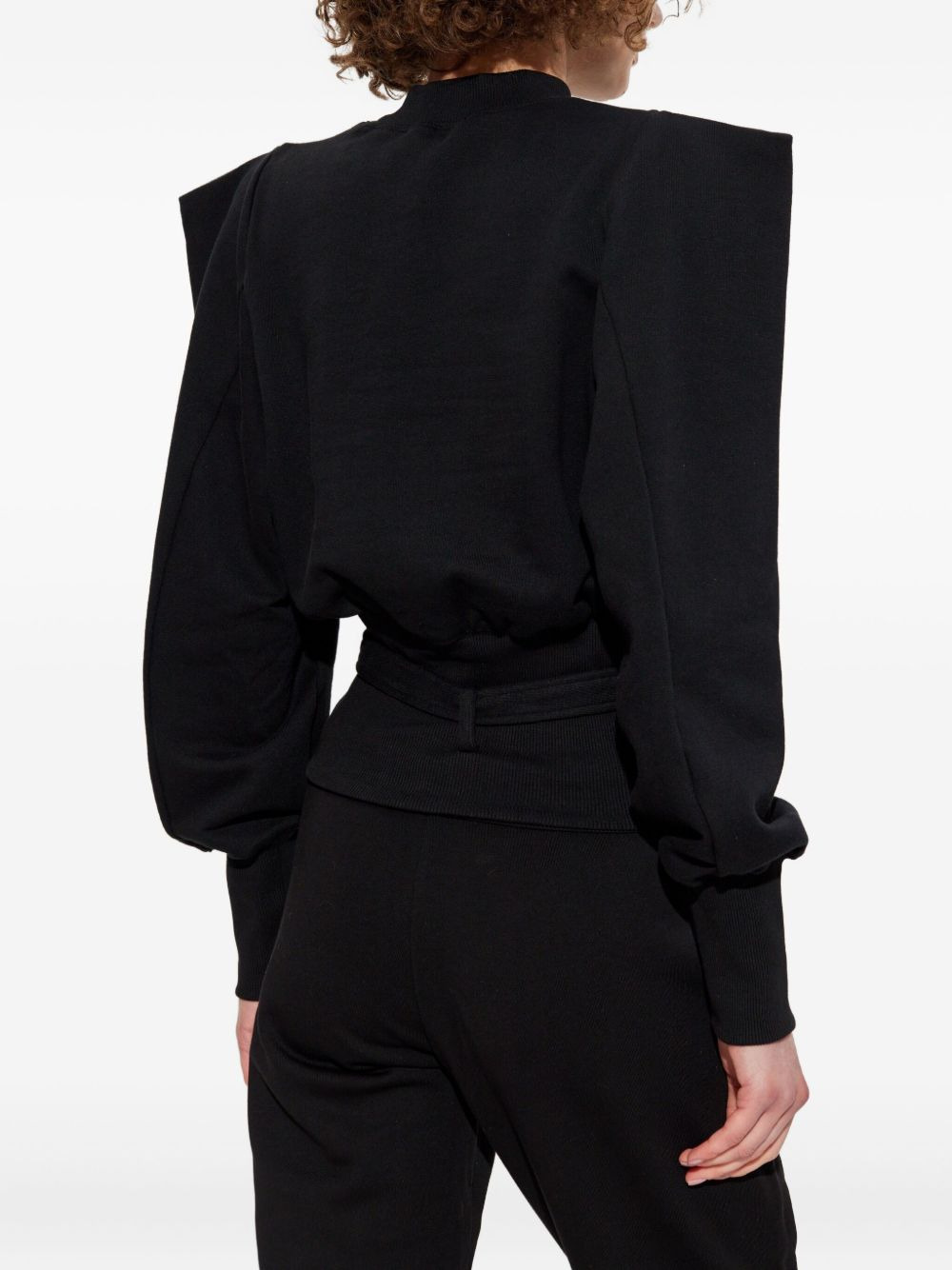 cotton belted sweatshirt - 4
