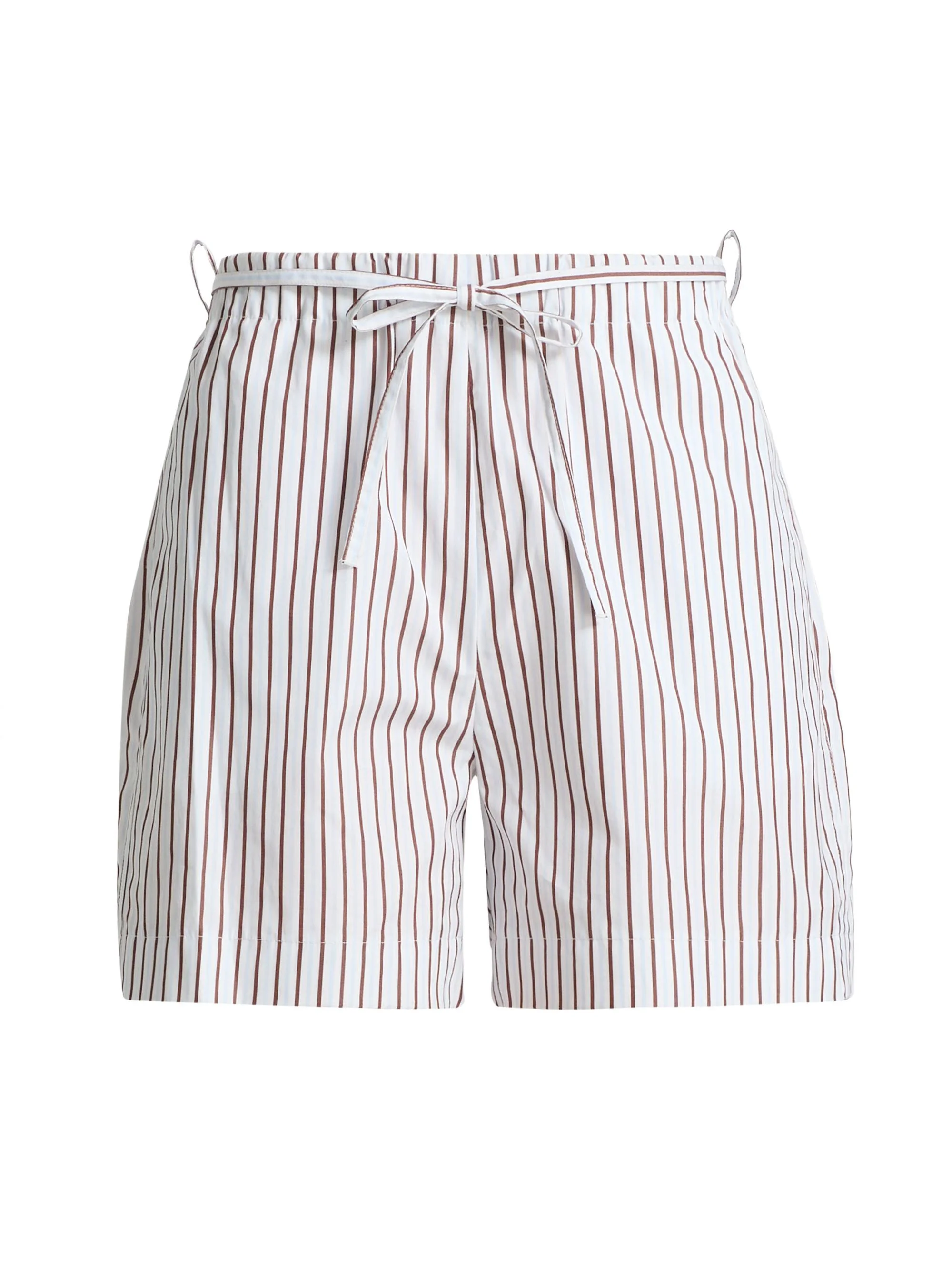 Women's Lory Drawstring Shorts - Dark Red Light Blue - 1
