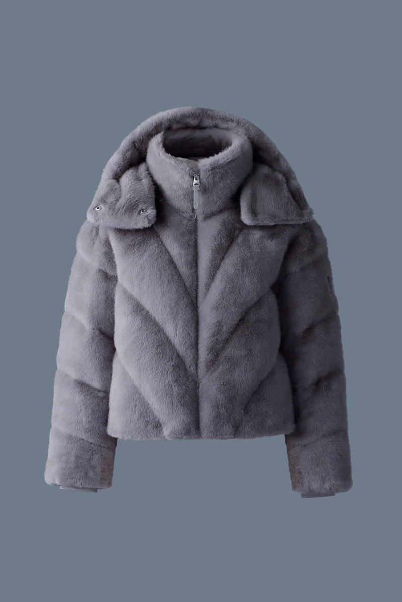 ANIK Brushed faux-fur down jacket 1
