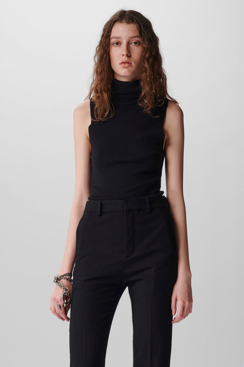 Siska Knitted Sleeveless High Neck Top - 1