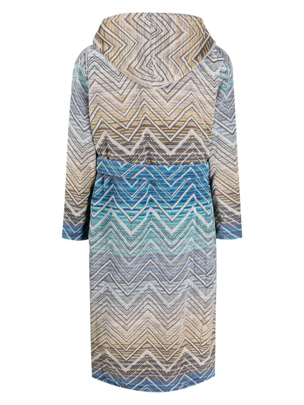 zigzag-print towel robe - 3