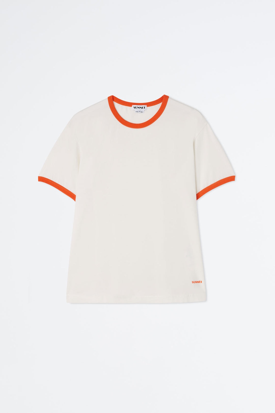 WHITE T-SHIRT WITH ORANGE PROFILES - 1