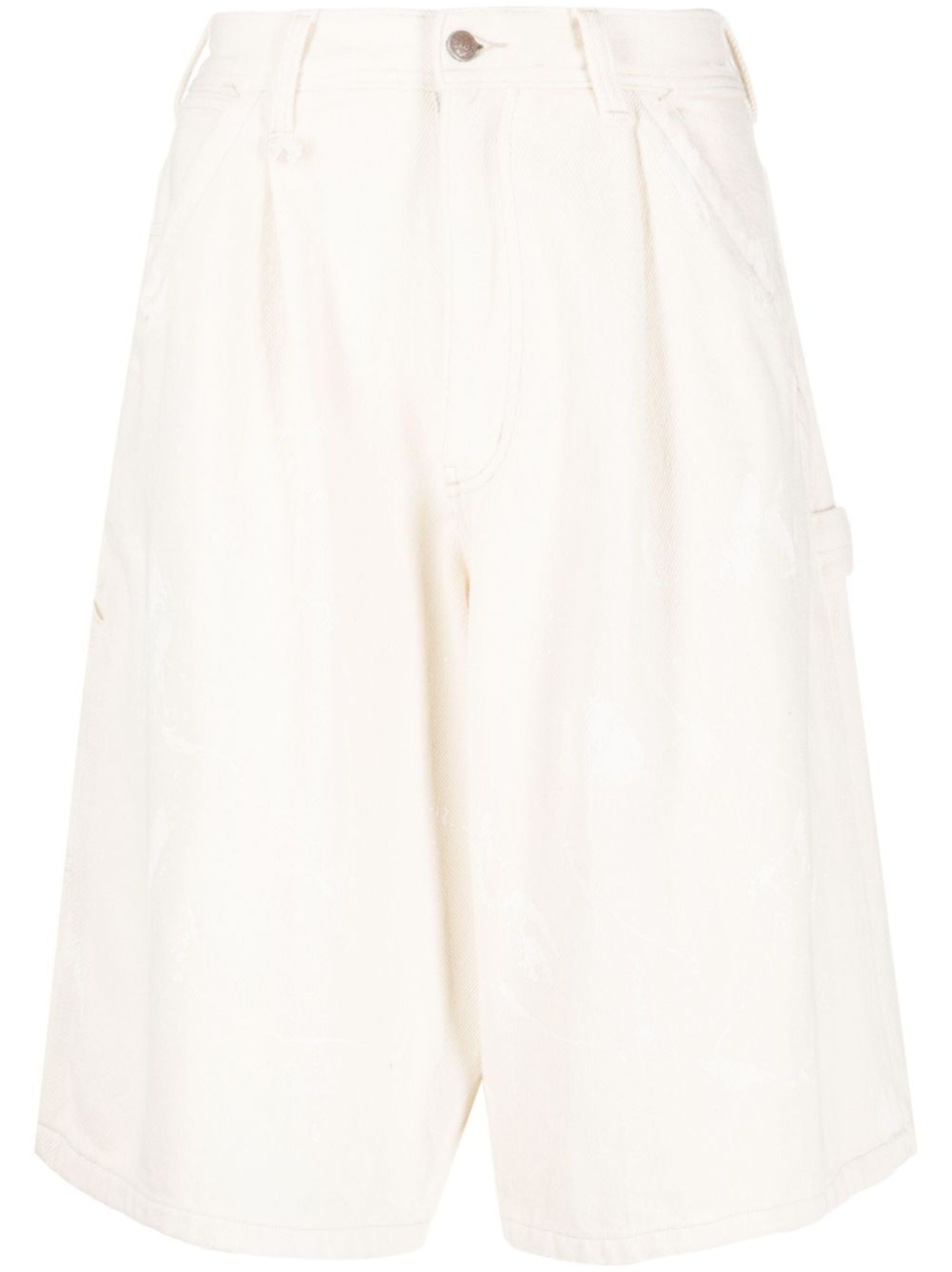 logo-patch wide-leg shorts - 1