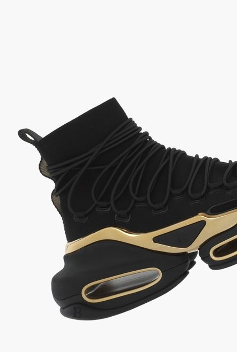 Black knit lace-up B-Bold high-top sneakers 7