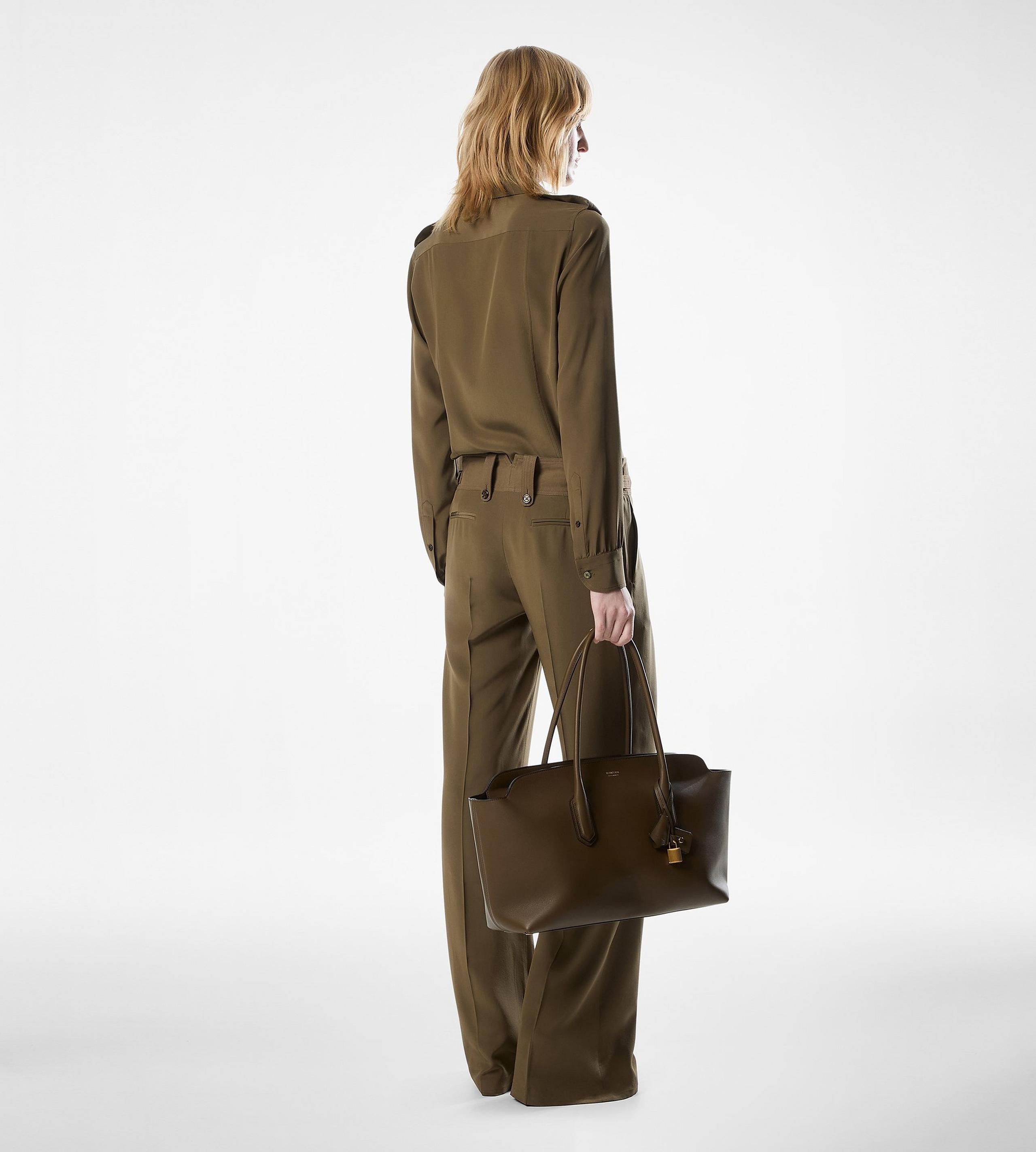 PLEATED WIDE LEG SILK PANTS - 3