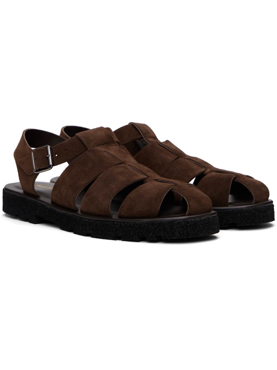 Brown Suede Sandoval Fisherman Sandals - 4